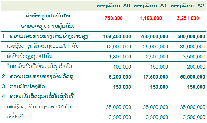 ປະກັນໄພລົດບັນທຸກຂະໜາດໃຫ່ຍ